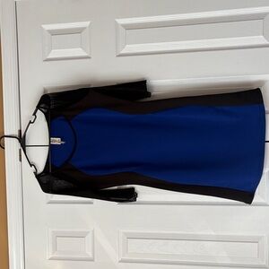 ANDREA Missy Blue and Black Long Sleeve Dress